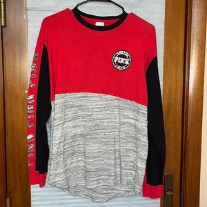 Victoria Secret long sleeve top. Size small red and grey in color